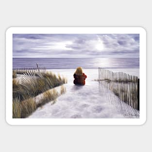 GIRL ON THE BEACH Sticker